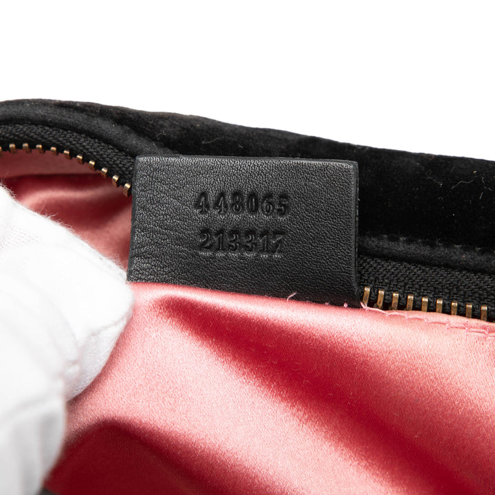 Gucci Mini GG Marmont Cristal Embellished Matelasse Velours Sac porté croisé