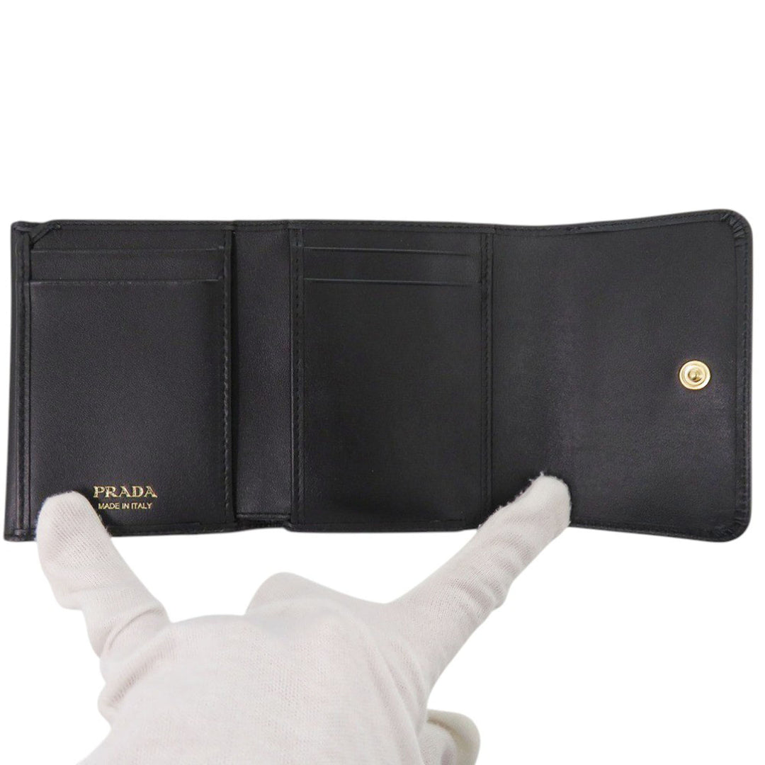 Prada City Veau Trifold Portefeuille