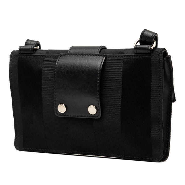 Fendi Pequin Nylon Convertible Baguette Pochette