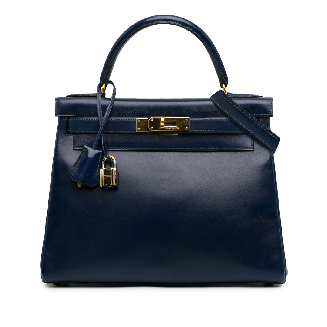 Box Calf Kelly Retourne 28 Blue - Gaby Paris