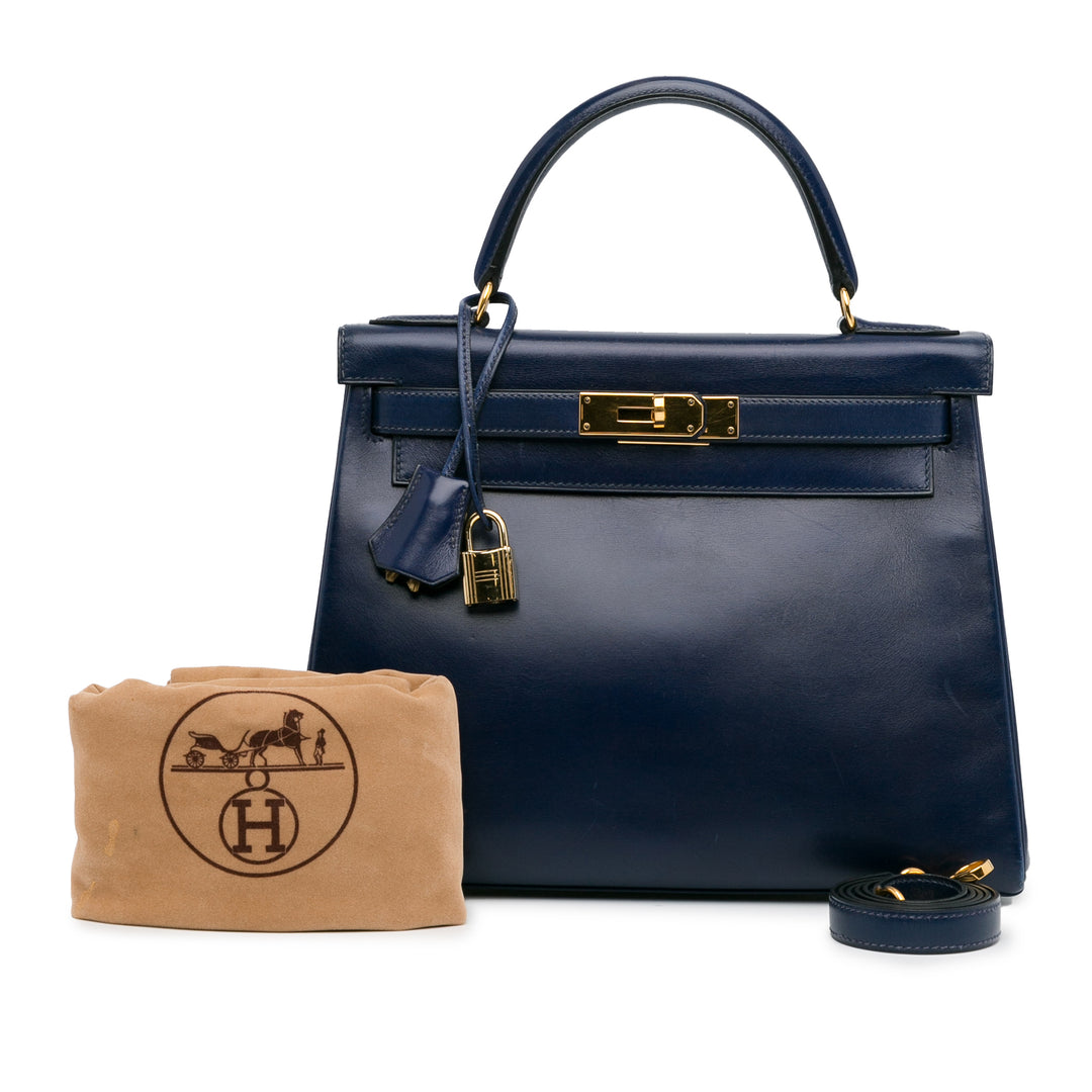 Box Calf Kelly Retourne 28 Blue - Gaby Paris