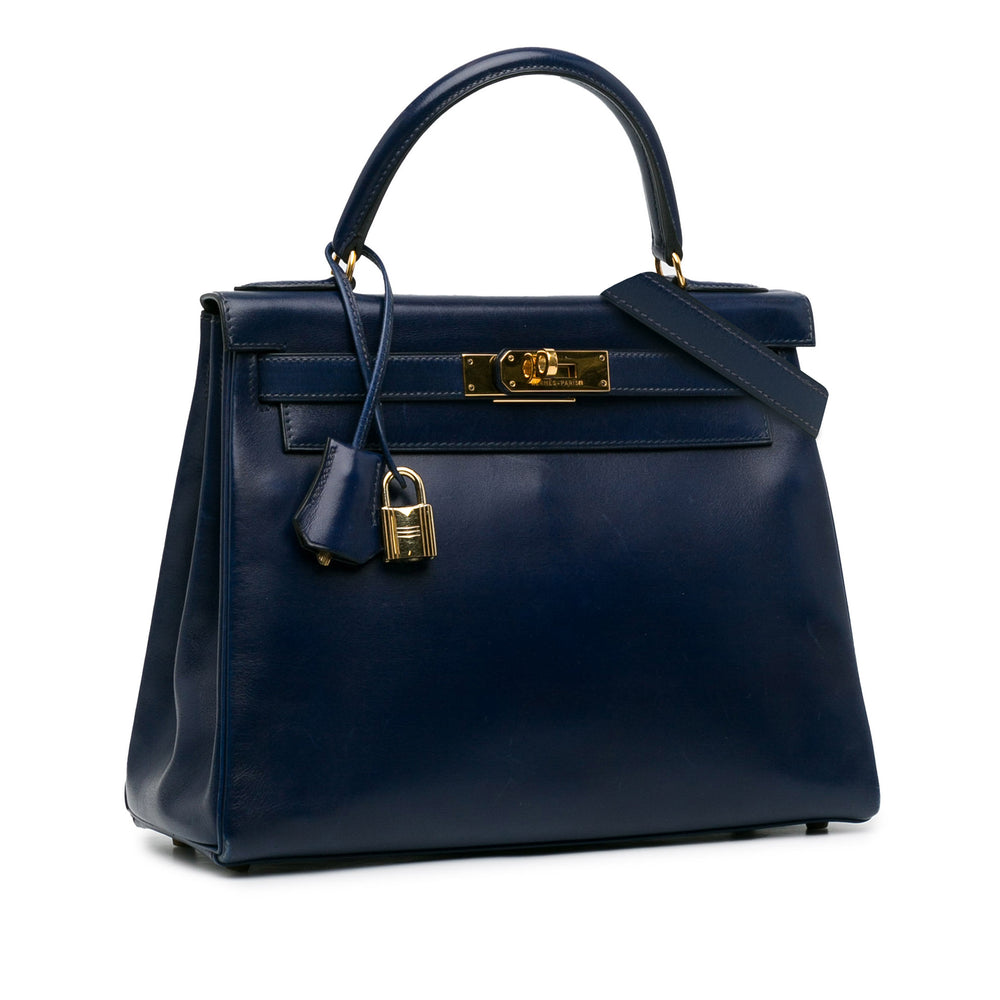 Box Calf Kelly Retourne 28 Blue - Gaby Paris