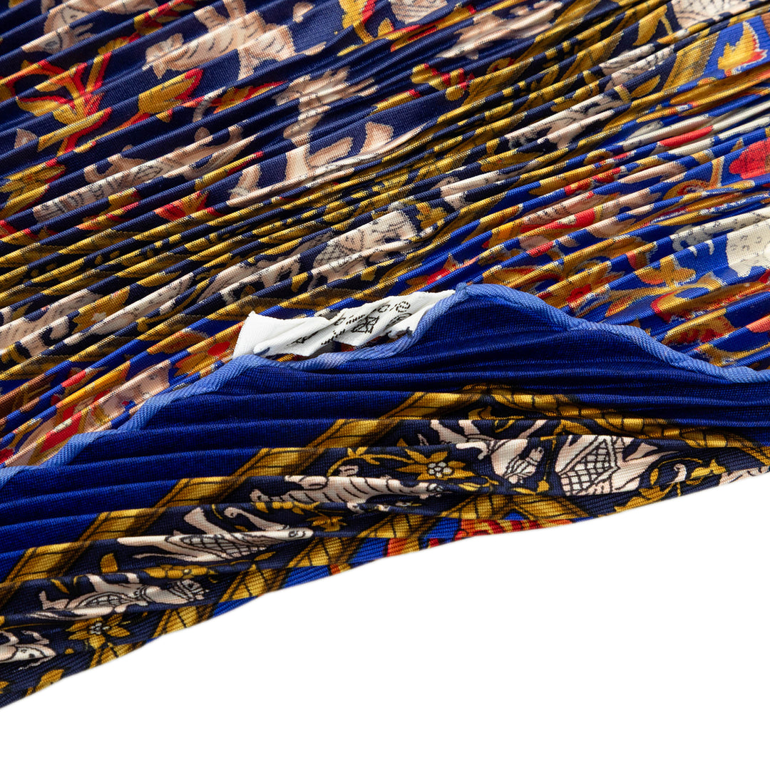 Hermès Chasse en Inde Pleated Foulard 140 Bleu – vue 6 – GABY PARIS