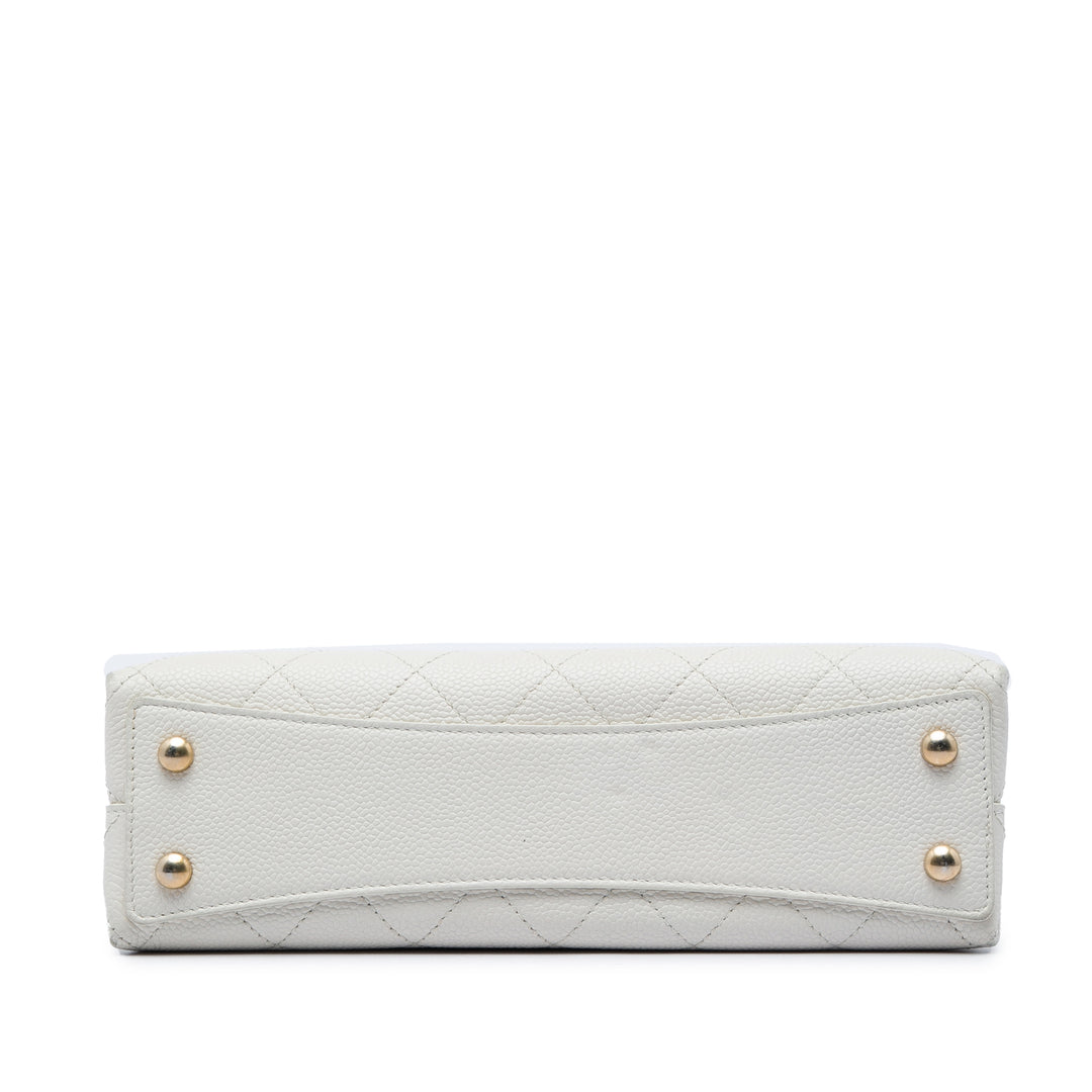 Surpiqué Chic Affinity sac à Moyen Cuir caviar Blanc
