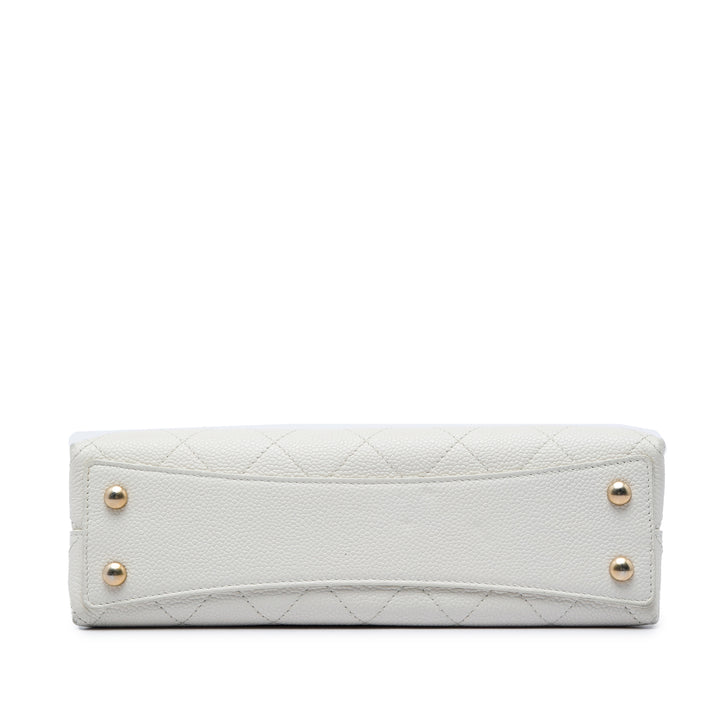 Surpiqué Chic Affinity sac à Moyen Cuir caviar Blanc