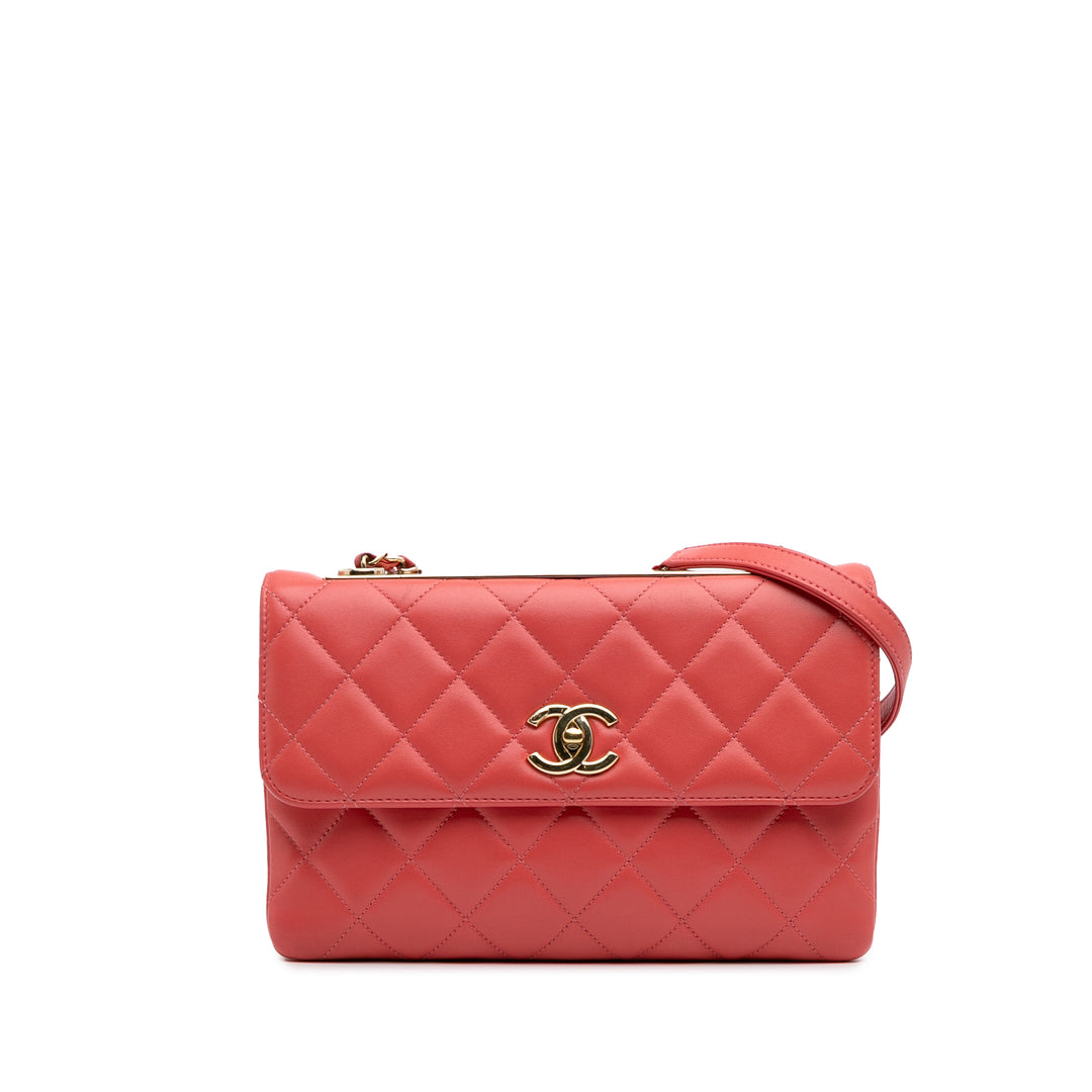Quilted Lambskin Trendy CC Flap Pink - Gaby Paris