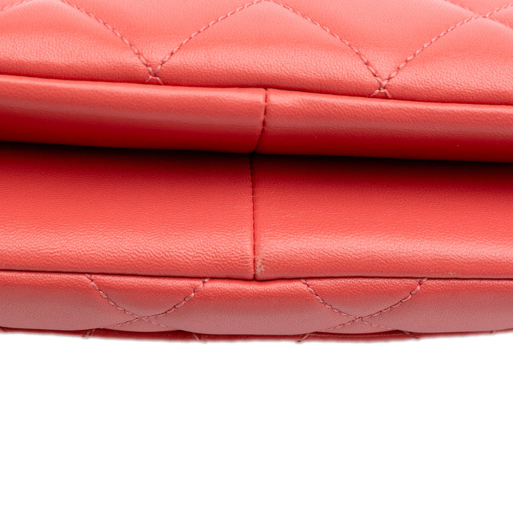 Quilted Lambskin Trendy CC Flap Pink - Gaby Paris