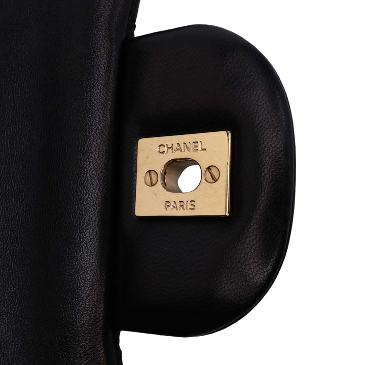 Jumbo Classic Lambskin Double Flap Black - Gaby Paris
