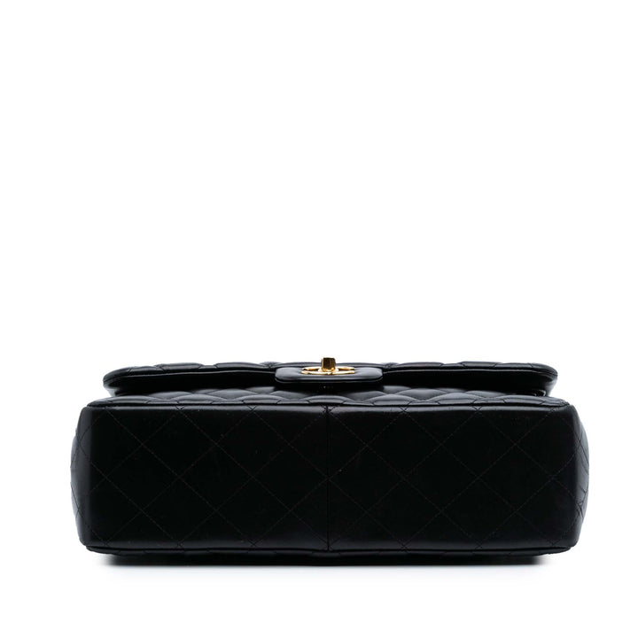 Jumbo Classic Lambskin Double Flap Black - Gaby Paris