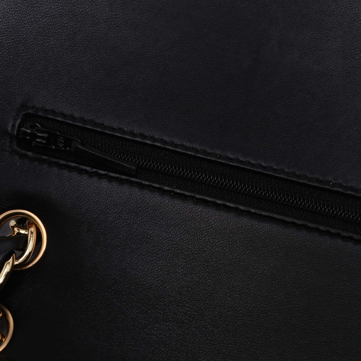 Jumbo Classic Lambskin Double Flap Black - Gaby Paris
