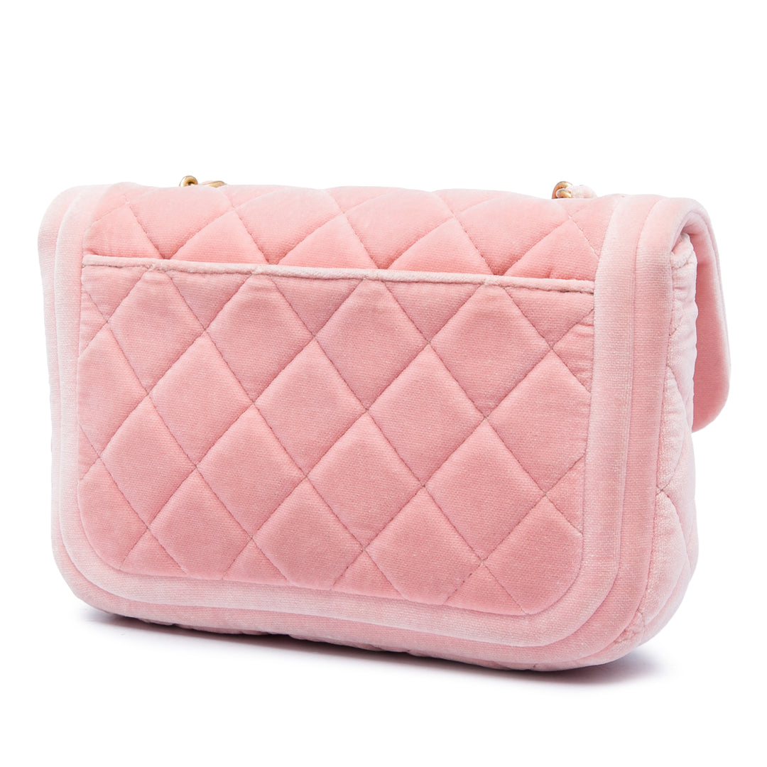 Chanel Mini Matelassé Velours Double Frame à rabat