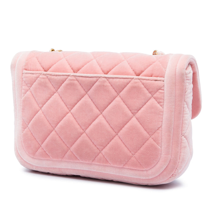 Chanel Mini Matelassé Velours Double Frame à rabat