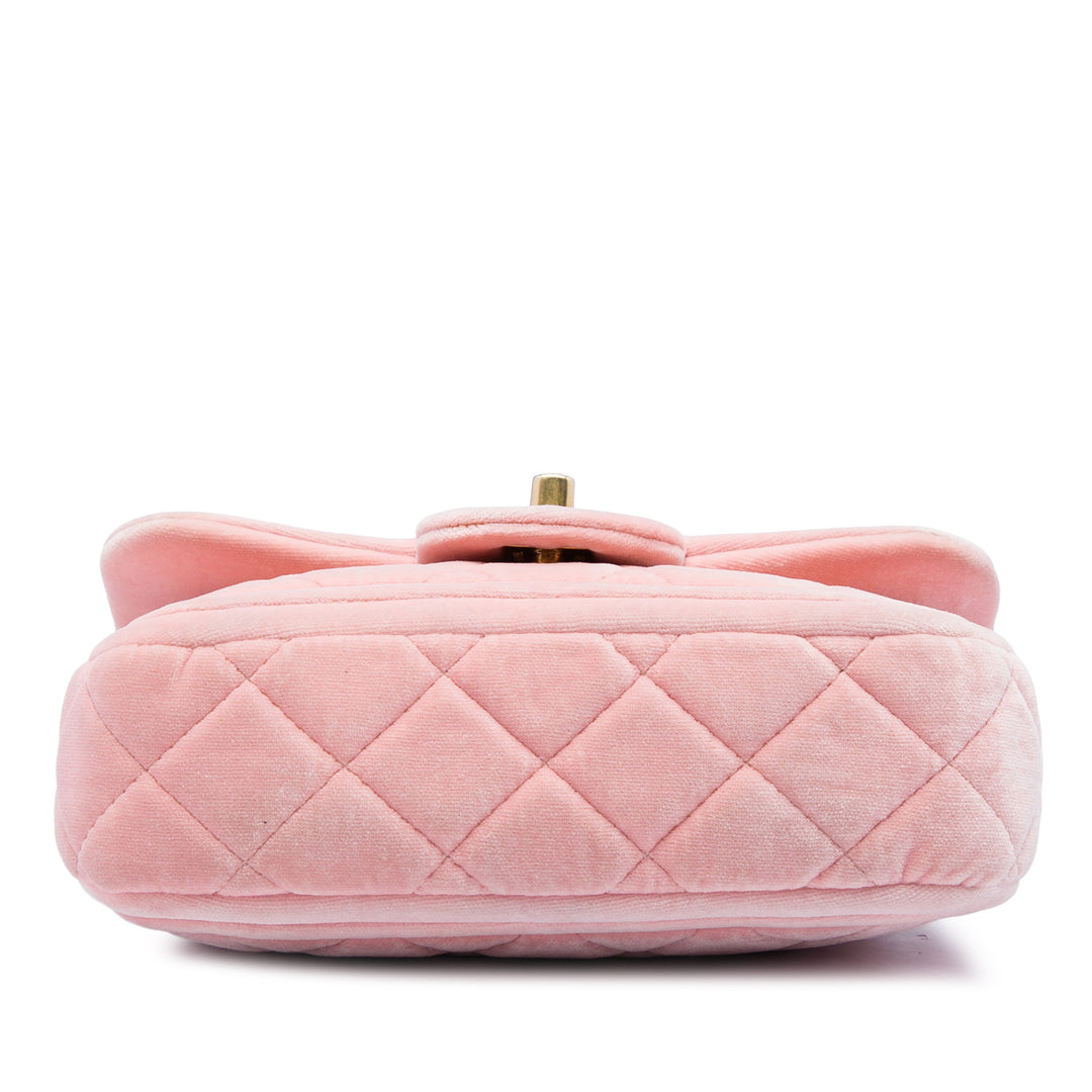 Chanel Mini Matelassé Velours Double Frame à rabat