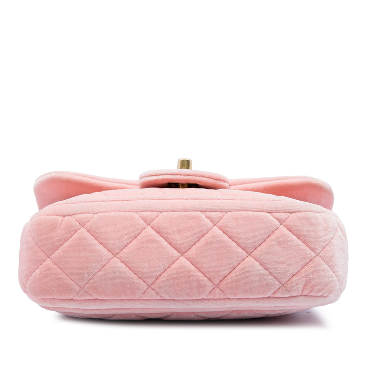 Chanel Mini Matelassé Velours Double Frame à rabat