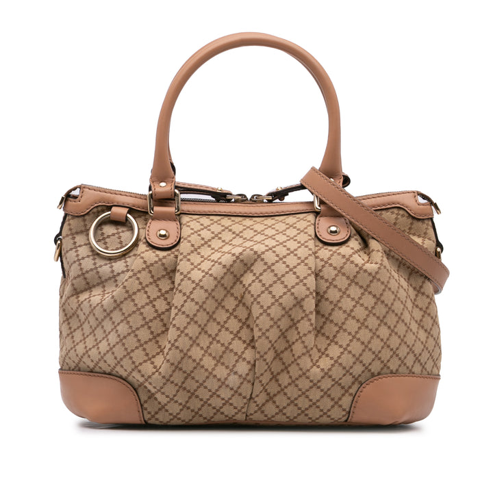 Diamante Canvas Sukey Satchel Brown - Gaby Paris