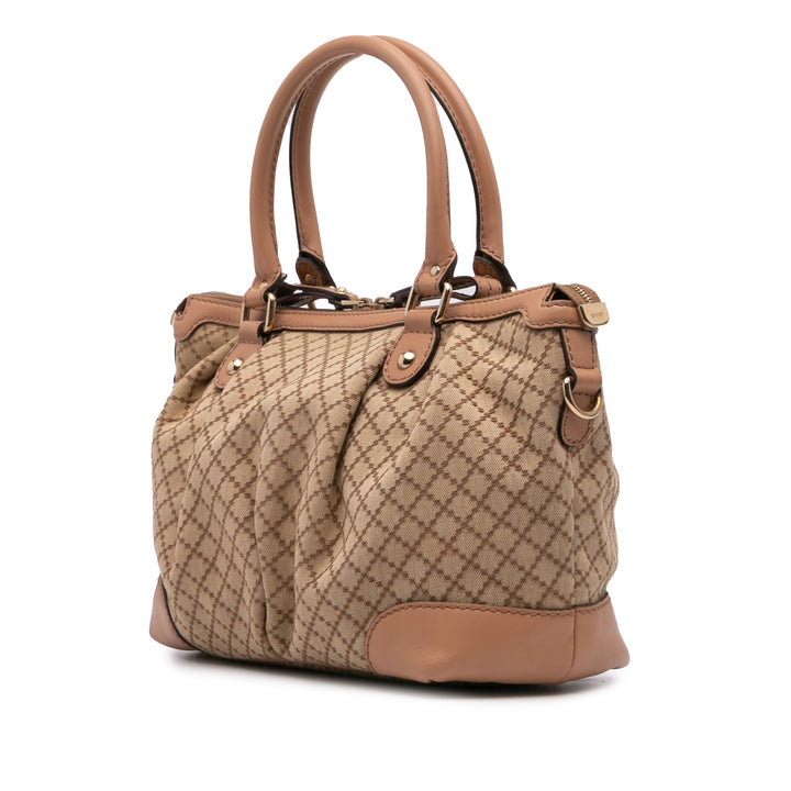 Diamante Canvas Sukey Satchel Brown - Gaby Paris