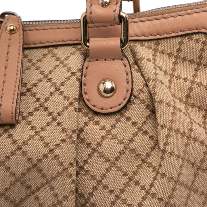 Diamante Canvas Sukey Satchel Brown - Gaby Paris