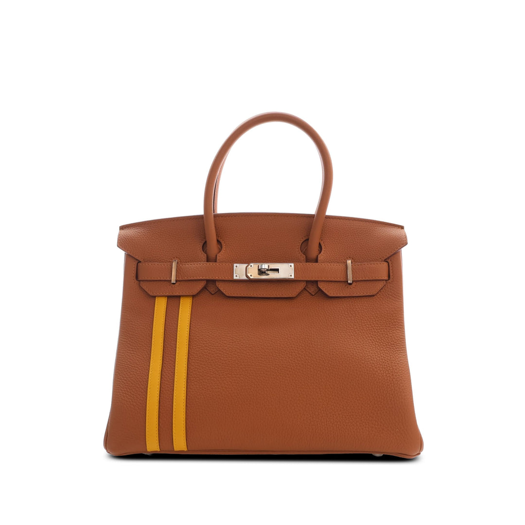 Hermès Sac à main Officier Verso Birkin Retourne 30 Togo Marron – vue principale – GABY PARIS