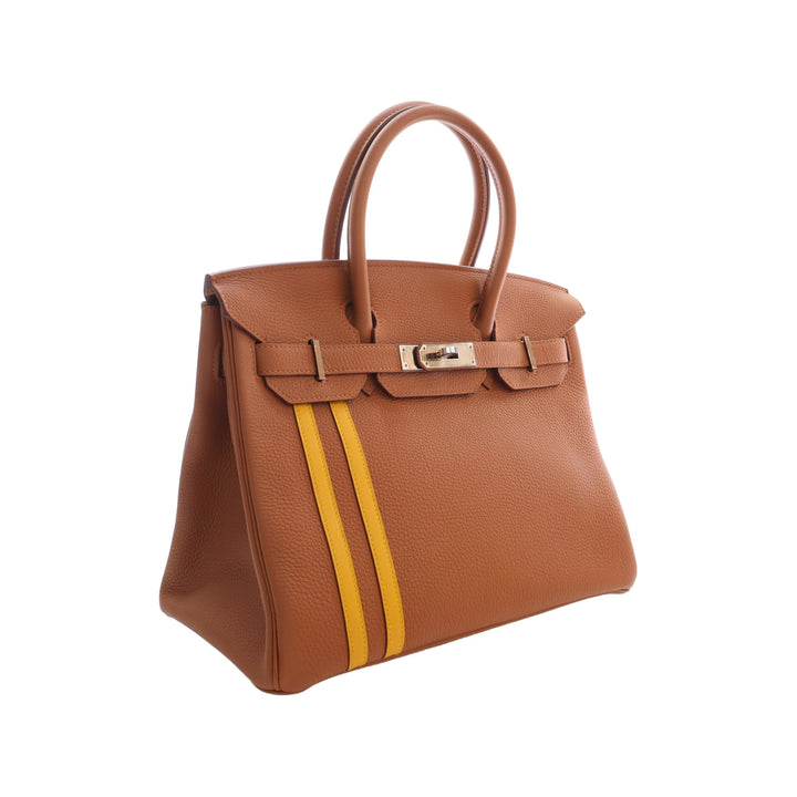 Hermès Sac à main Officier Verso Birkin Retourne 30 Togo Marron – vue 11 – GABY PARIS