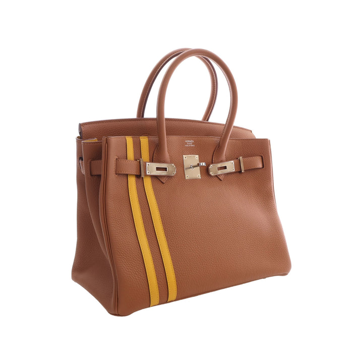 Hermès Sac à main Officier Verso Birkin Retourne 30 Togo Marron – vue 12 – GABY PARIS
