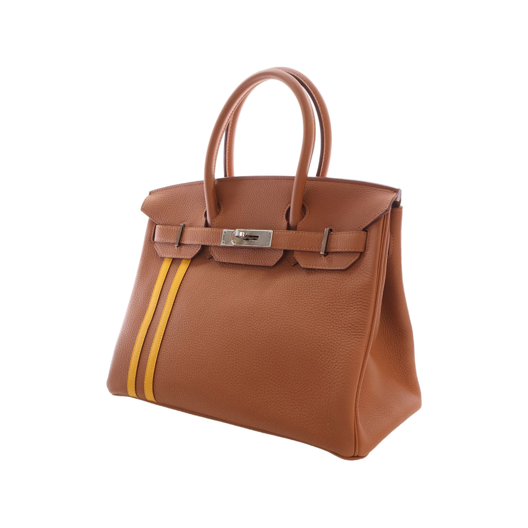 Hermès Sac à main Officier Verso Birkin Retourne 30 Togo Marron – vue 13 – GABY PARIS