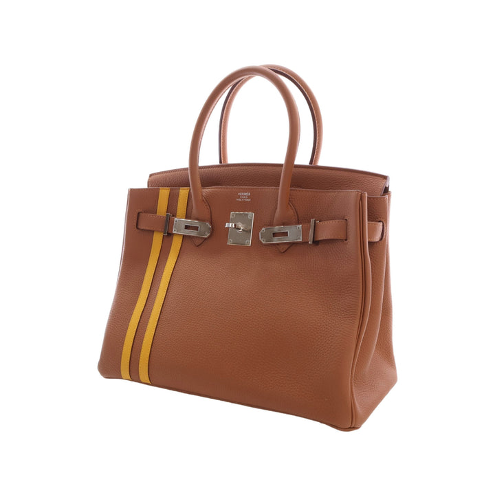 Hermès Sac à main Officier Verso Birkin Retourne 30 Togo Marron – vue 14 – GABY PARIS