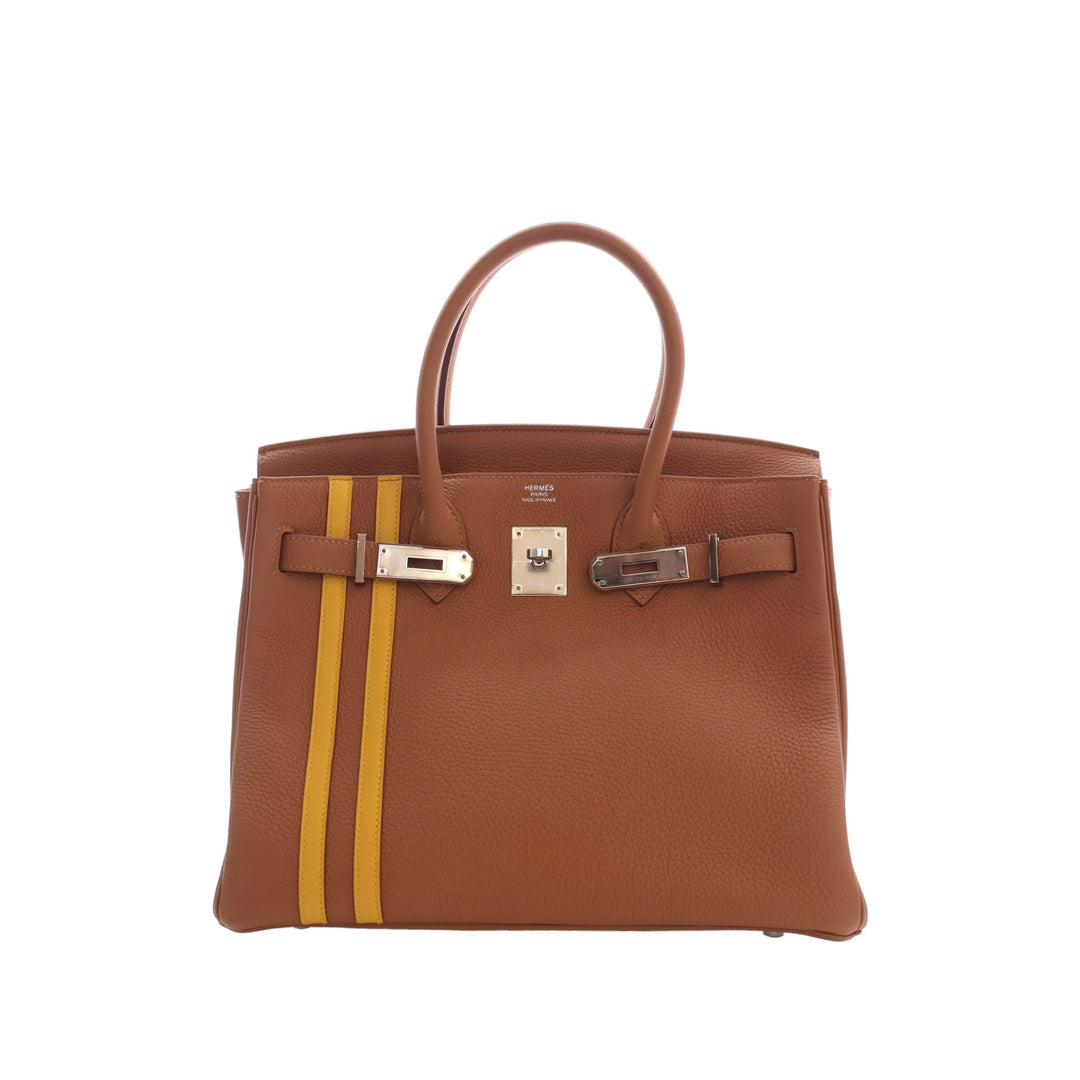Hermès Sac à main Officier Verso Birkin Retourne 30 Togo Marron – vue 15 – GABY PARIS