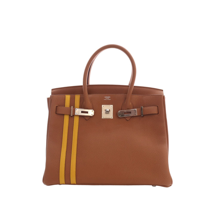 Hermès Sac à main Officier Verso Birkin Retourne 30 Togo Marron – vue 15 – GABY PARIS