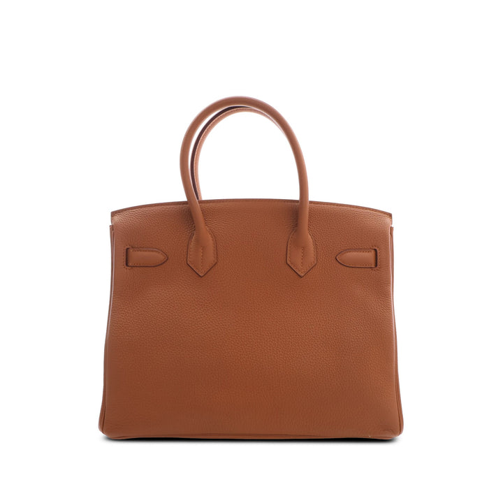 Hermès Sac à main Officier Verso Birkin Retourne 30 Togo Marron – vue 2 – GABY PARIS