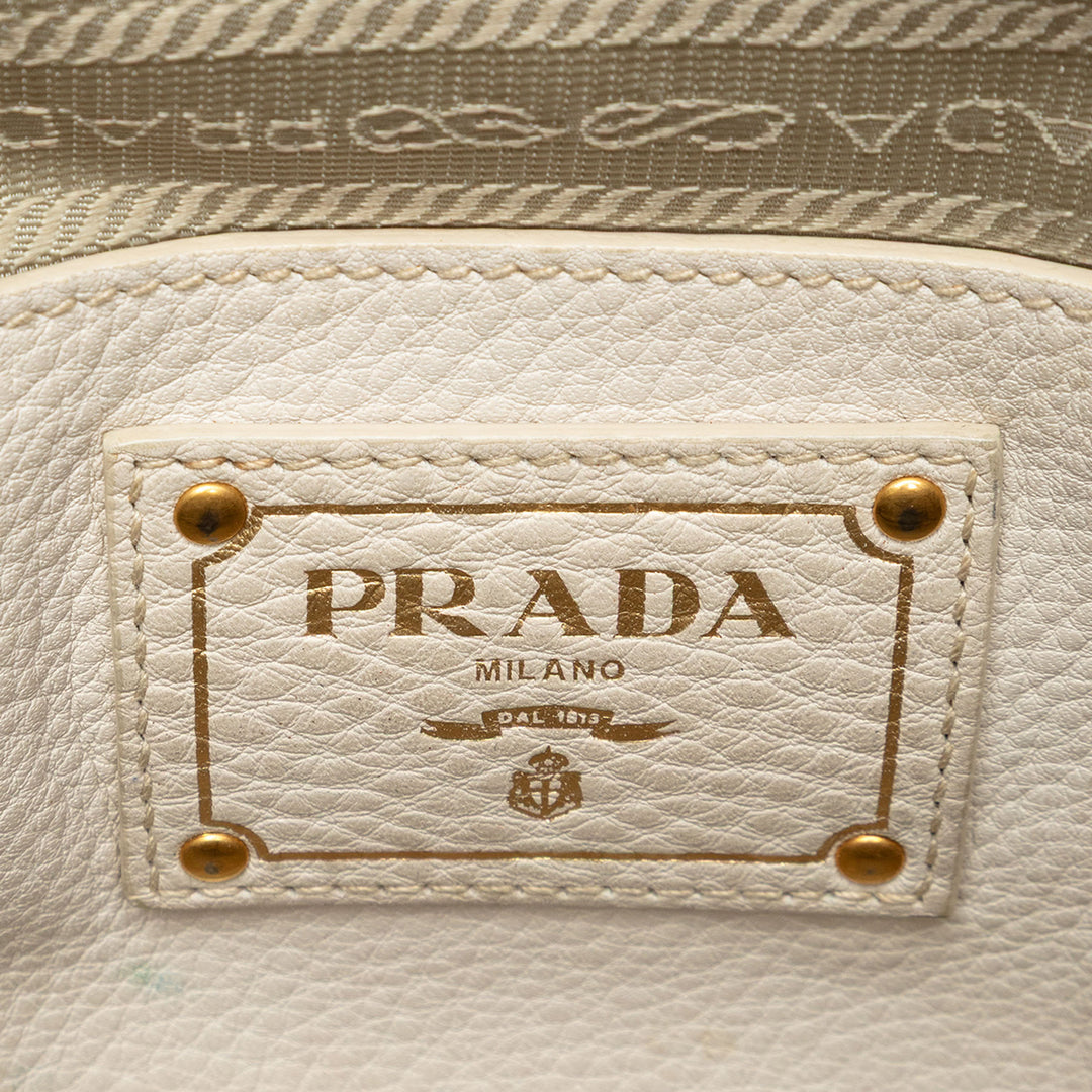 Prada Vitello Daino Poche avant Open Cabas Cuir