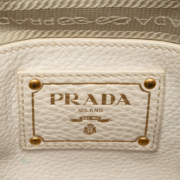 Prada Vitello Daino Poche avant Open Cabas Cuir