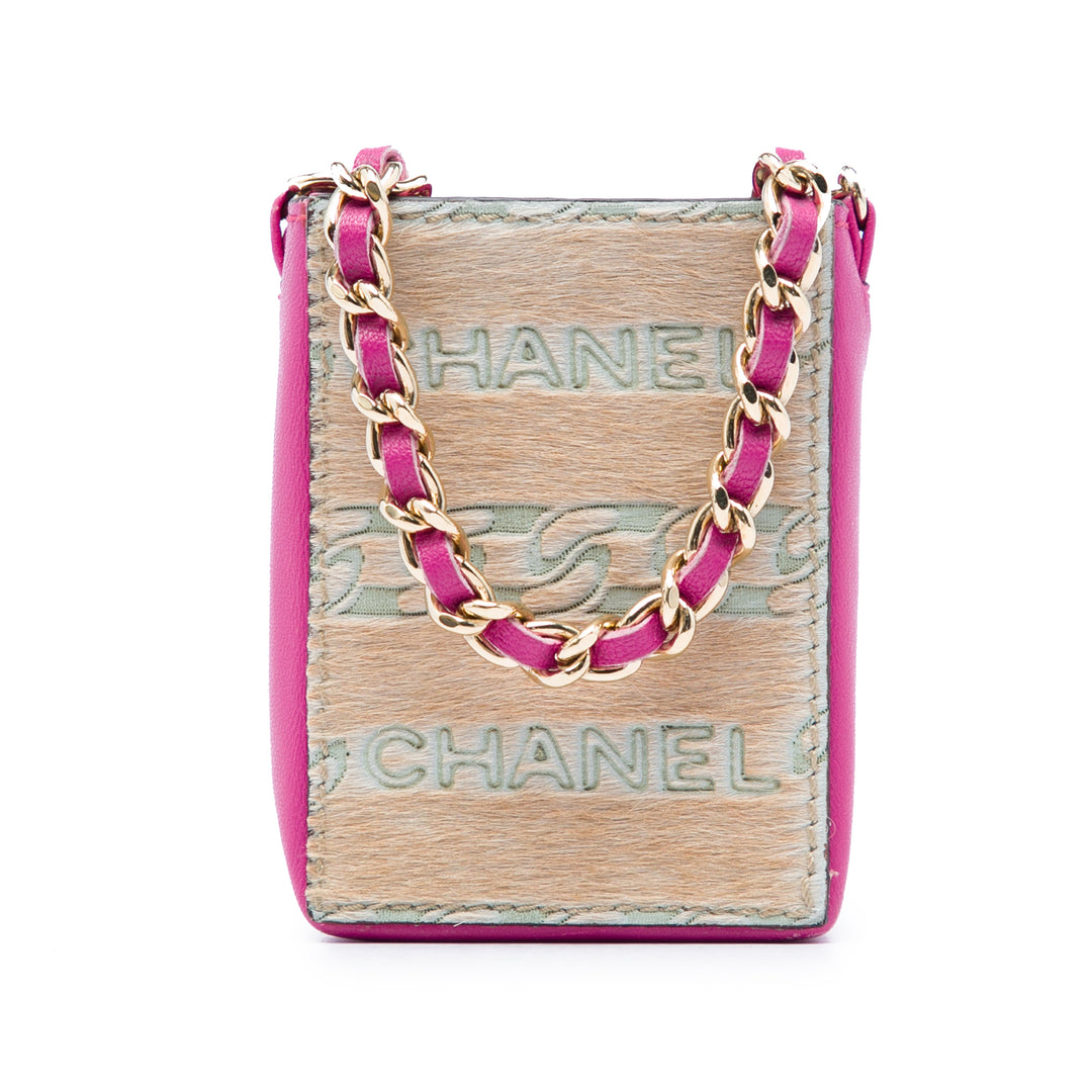 Chanel Pony Hair Cigarette Étui Cuir d'agneau Rose – vue principale – GABY PARIS