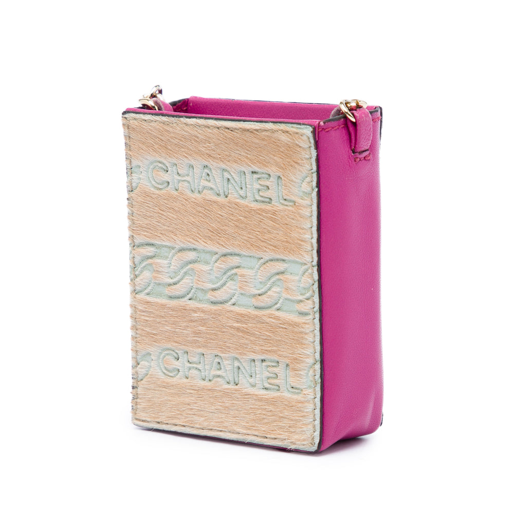 Chanel Pony Hair Cigarette Étui Cuir d'agneau Rose – vue 2 – GABY PARIS