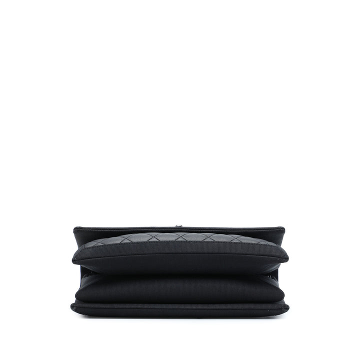 CC Matelassé et Grosgrain So à rabat Cuir d'agneau Noir