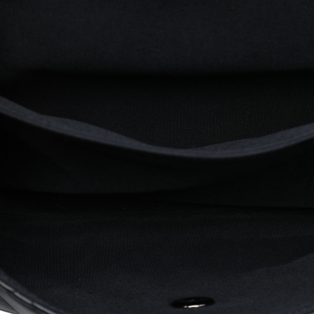 CC Matelassé et Grosgrain So à rabat Cuir d'agneau Noir