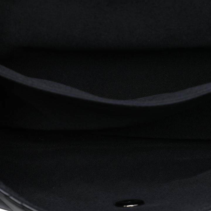 CC Matelassé et Grosgrain So à rabat Cuir d'agneau Noir
