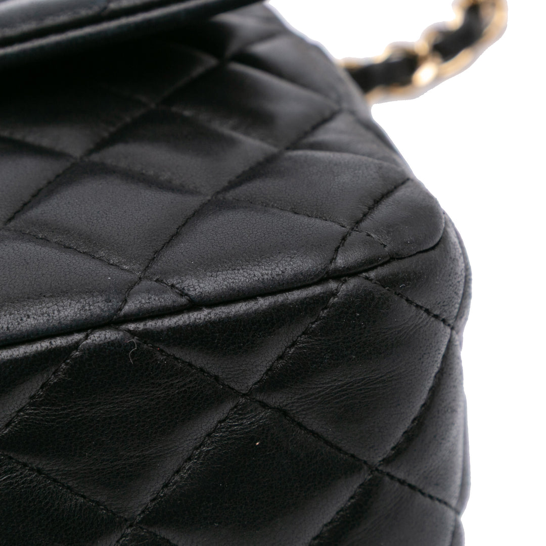 Medium Classic Lambskin Valentines Heart Charms Single Flap Black - Gaby Paris