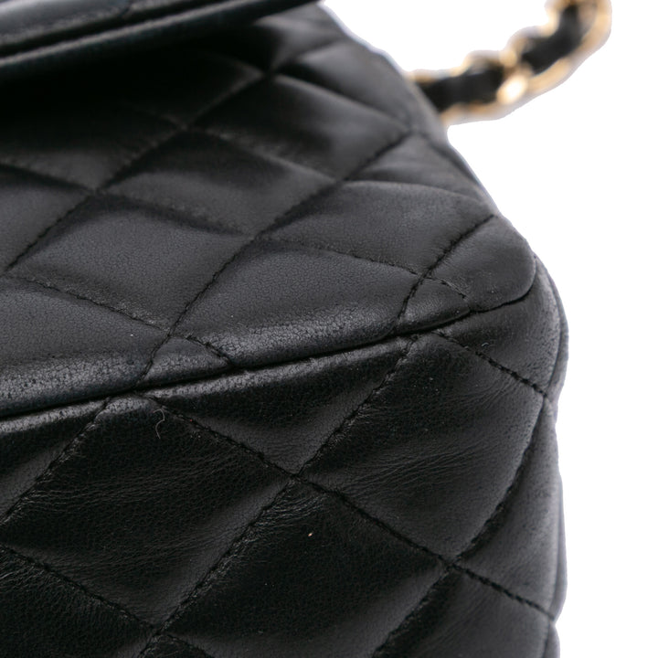 Medium Classic Lambskin Valentines Heart Charms Single Flap Black - Gaby Paris