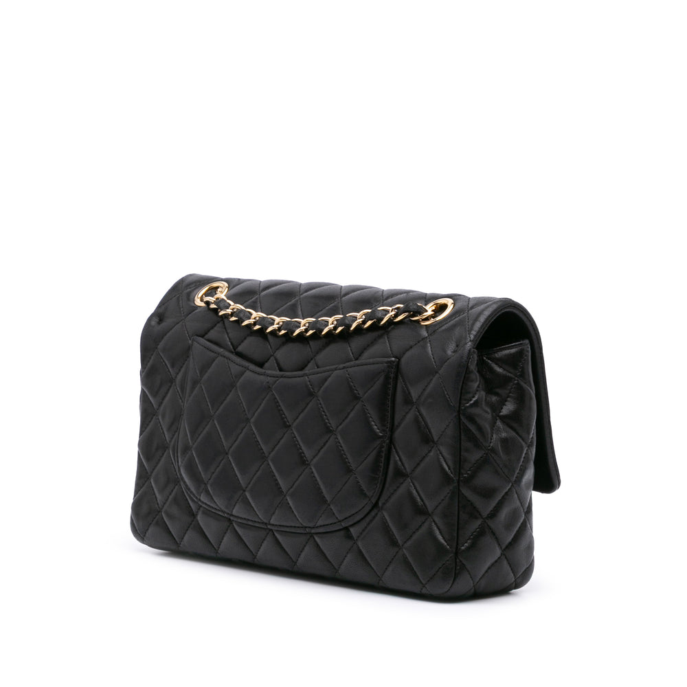 Medium Classic Lambskin Valentines Heart Charms Single Flap Black - Gaby Paris