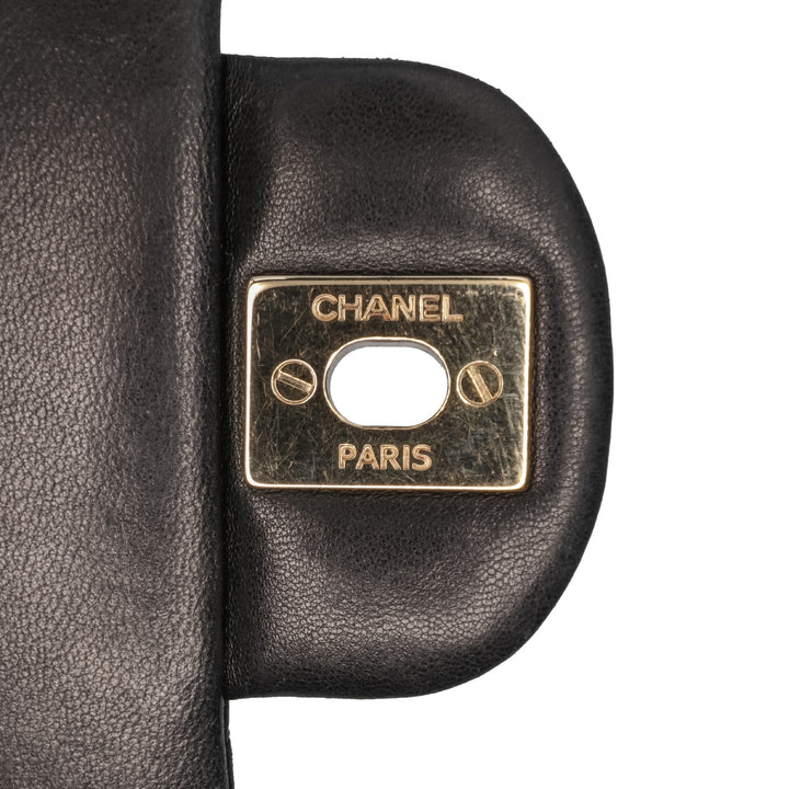 Medium Classic Lambskin Valentines Heart Charms Single Flap Black - Gaby Paris
