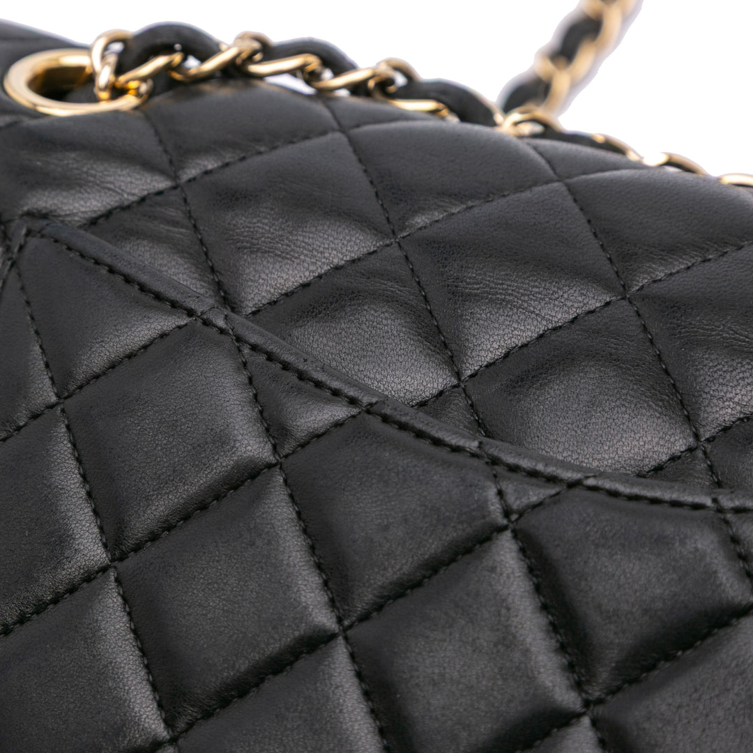Medium Classic Lambskin Valentines Heart Charms Single Flap Black - Gaby Paris