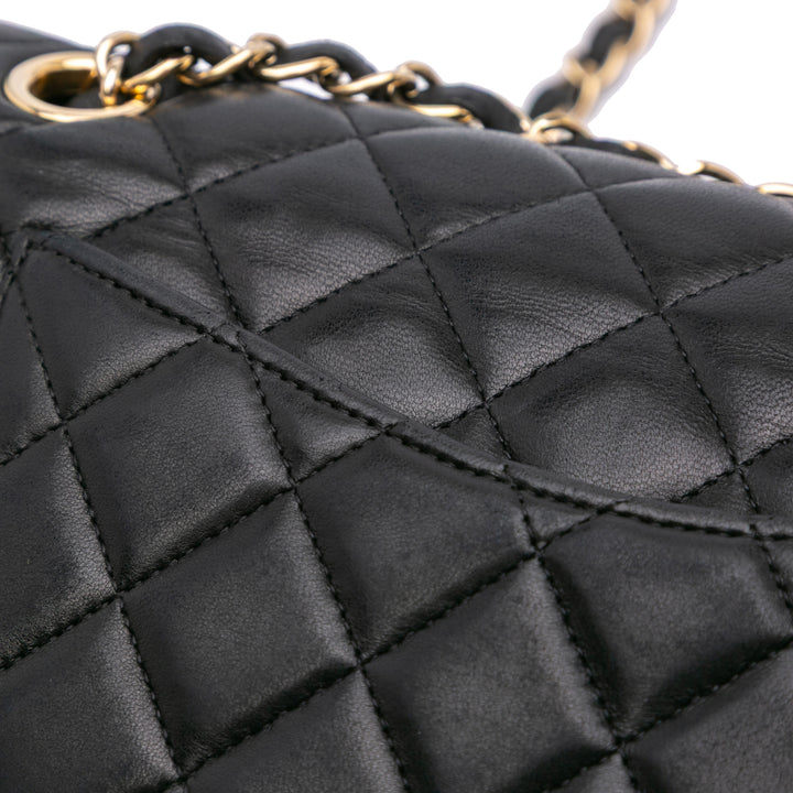 Medium Classic Lambskin Valentines Heart Charms Single Flap Black - Gaby Paris