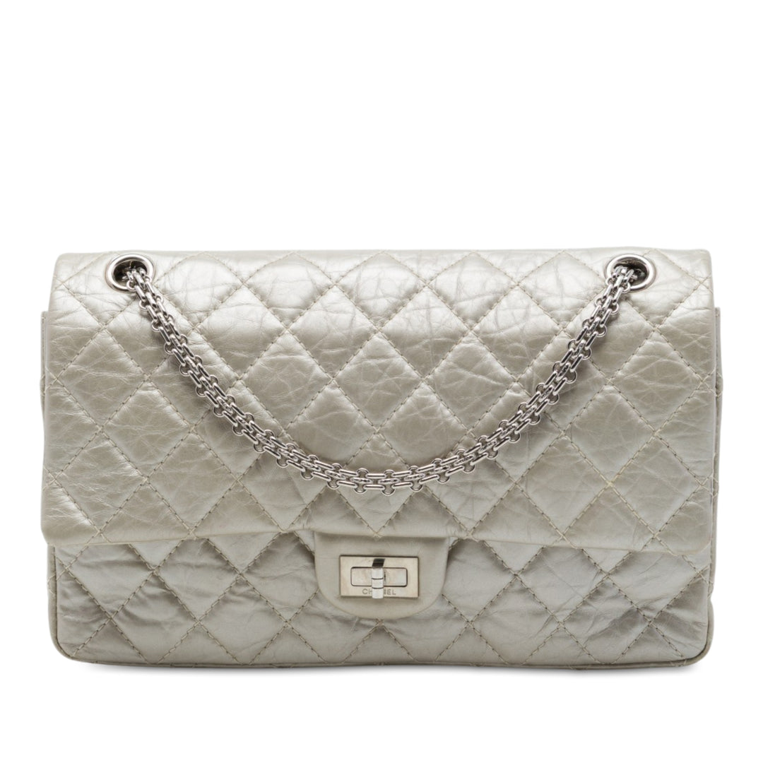Chanel Sac porté épaule Matelassé Métallisé vieilli Reissue 2.55 Double rabat 226 Cuir de veau Doré – vue principale – GABY P