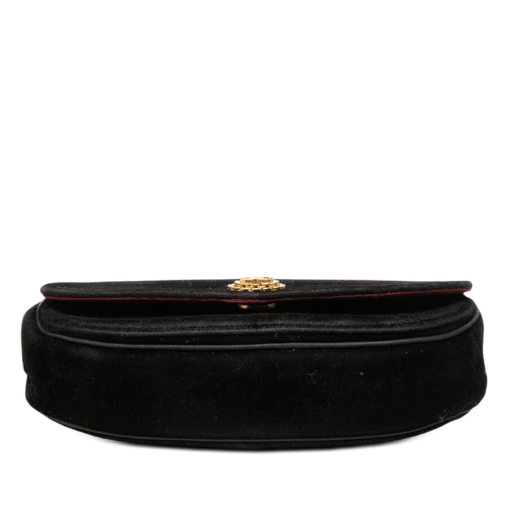 Chanel CC Matelassé Velours Half Moon à rabat