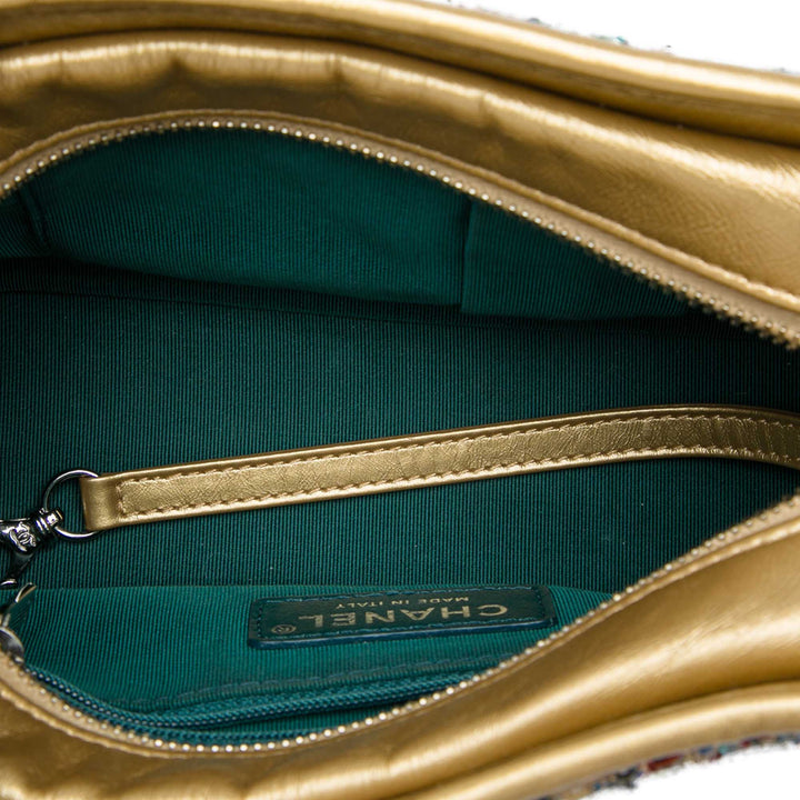 Métallisé Gabrielle Sac Petit Tweed Doré
