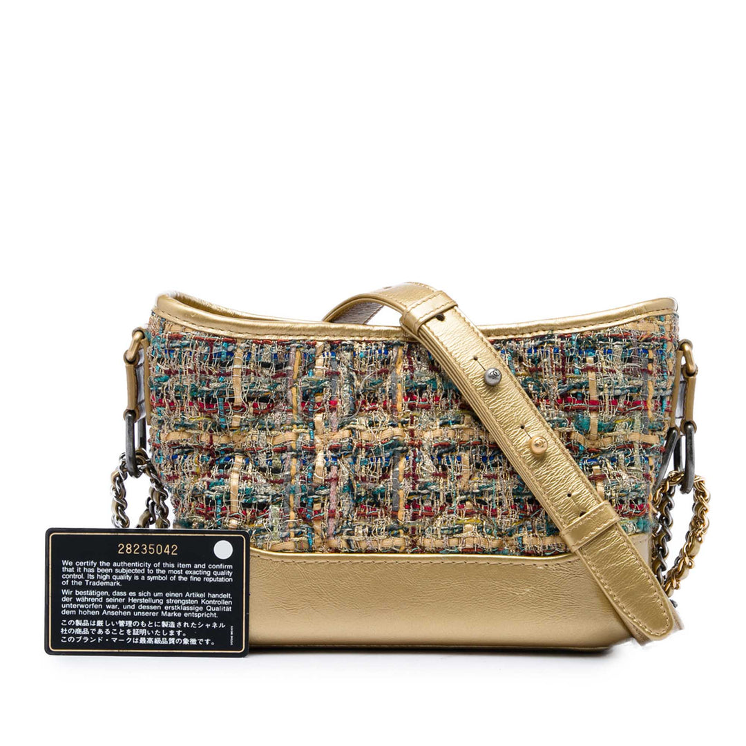 Métallisé Gabrielle Sac Petit Tweed Doré