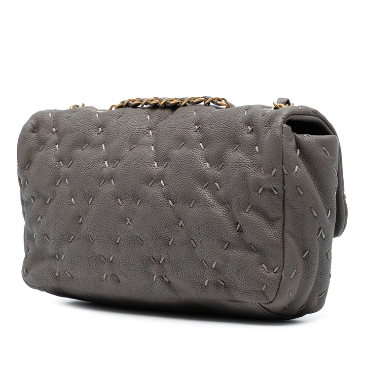 Chanel CC Caviar Wild Stitch Flap Gris