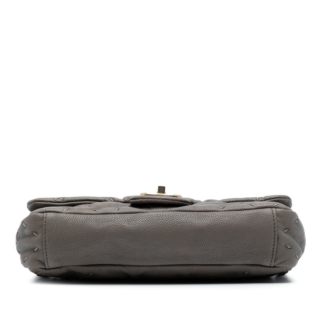 Chanel CC Caviar Wild Stitch Flap Gris