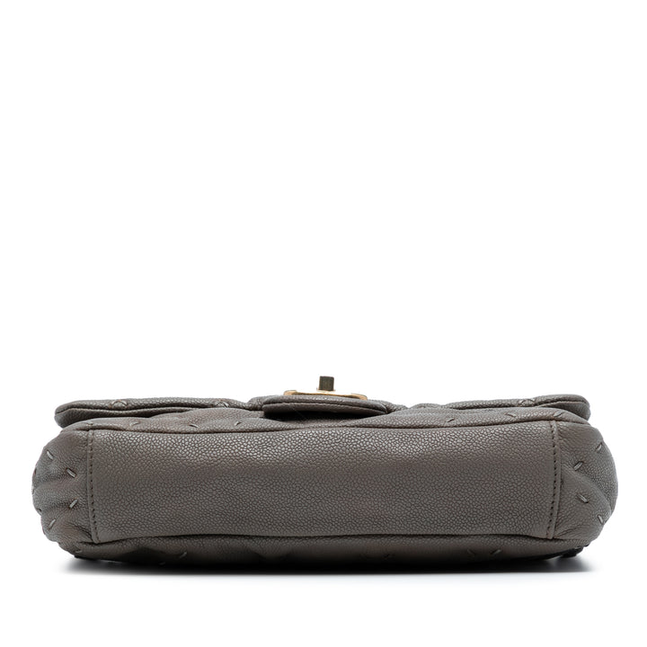 Chanel CC Caviar Wild Stitch Flap Gris