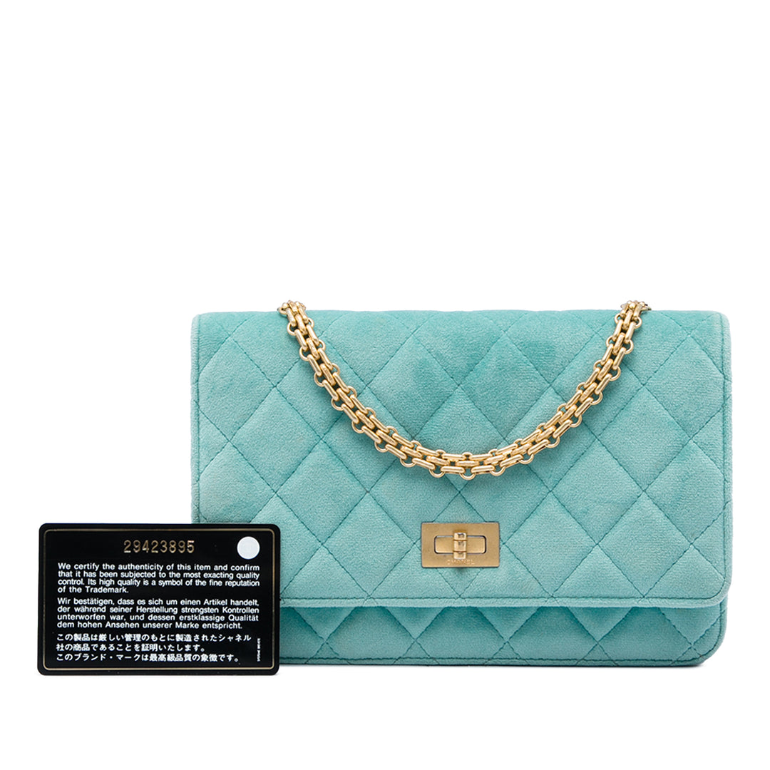 Chanel Sac bandoulière Matelassé Reissue 2.55 Wallet on Chain Bleu – vue 6 – GABY PARIS
